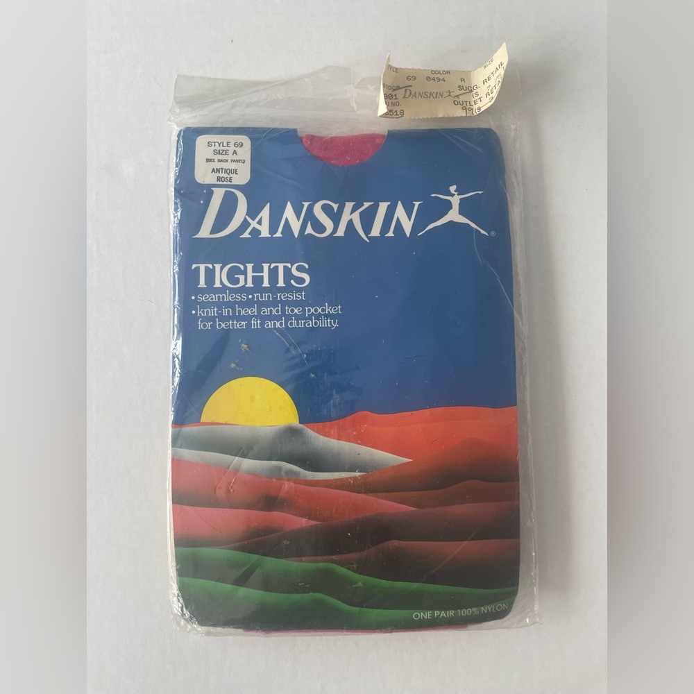 Vintage 80s Danskin Tights Pink 69 Ballet Pantyhose Size A fairygoth cosplay